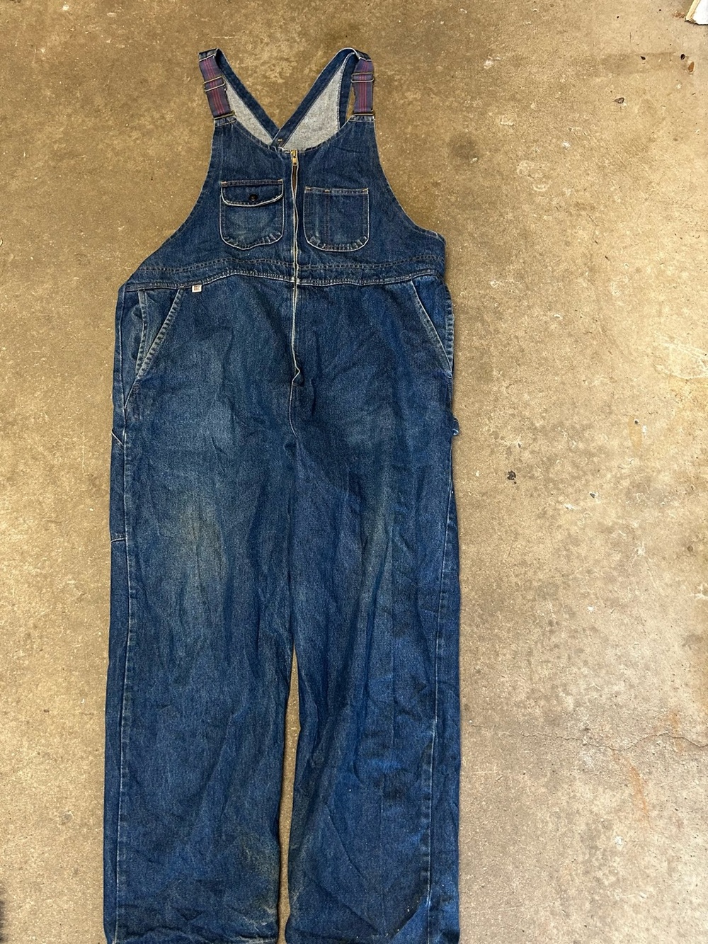 Vintage Big Bill Blue Denim Overalls / Coveralls Workwear Bibs